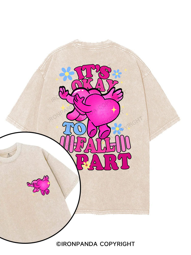 IT'S OKAY TO FALL APART printed Gym Shirt