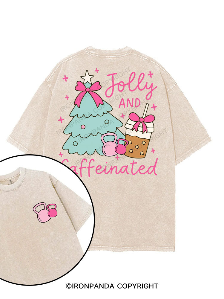 JOLLY AND CAFFEINATED printed Gym Shirt