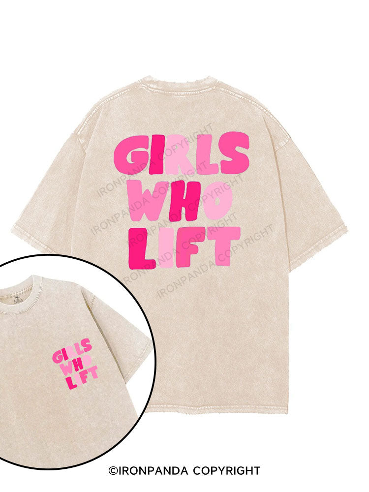 GIRLS WHO LIFT printed Gym Shirt