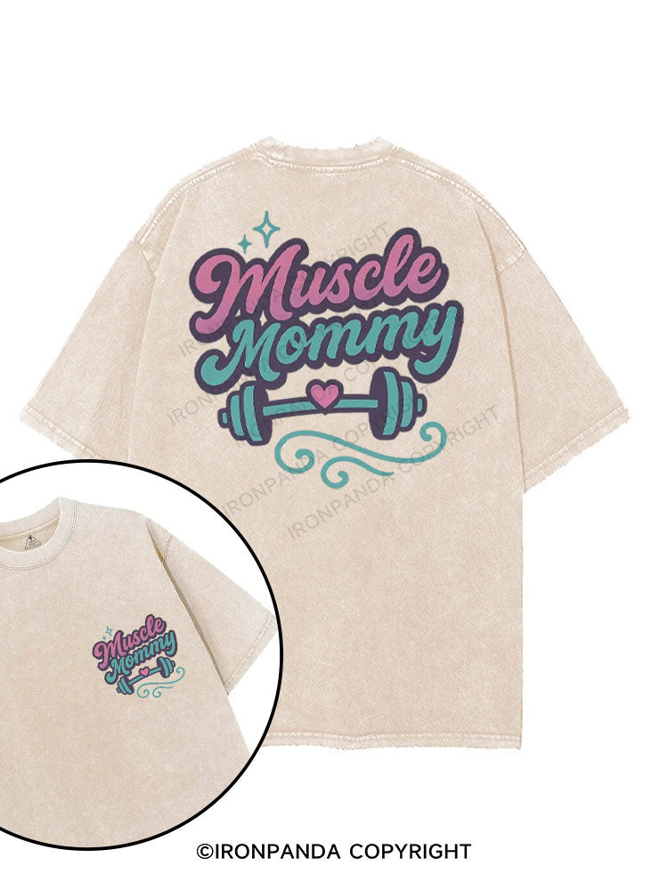 MUSCLE MOM printed Gym Shirt
