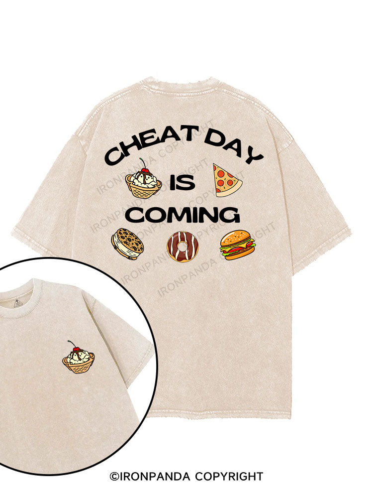 CHEAT DAY IS  COMING printed Gym Shirt