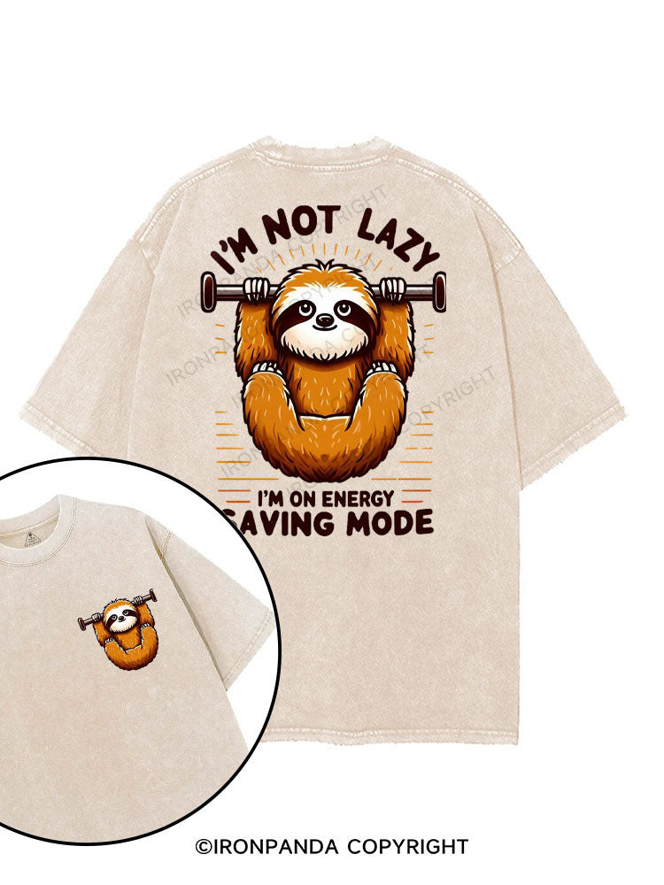 I'M NOT LAZY I'M ON ENERGY SAVING MODE printed Gym Shirt