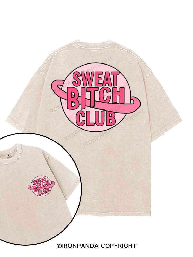 SWEAT BITCH CLUB printed Gym Shirt