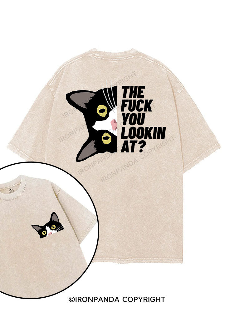 THE FUCK YOU LOOKIN AT? printed Gym Shirt