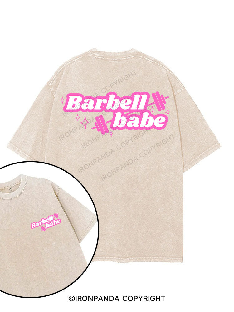 BARBELL BABE printed Gym Shirt