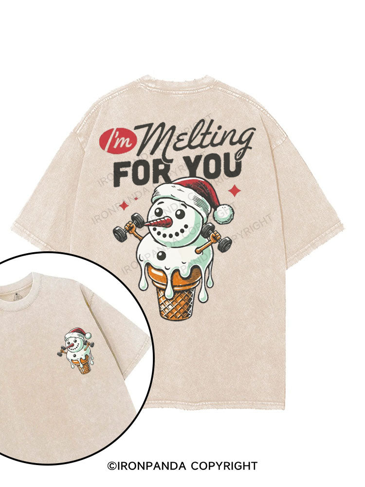 I'M MELTING FOR YOU printed Gym Shirt