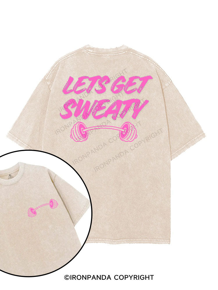 LETS GET SWEATY printed Gym Shirt