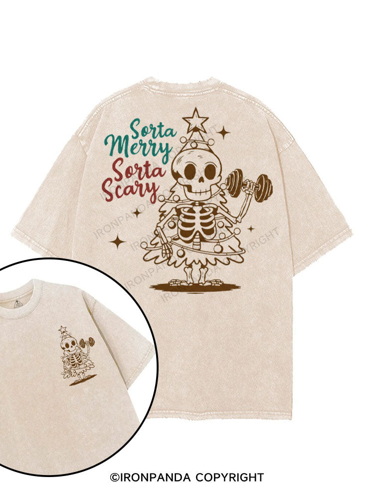 SORTA MERRY SORTA SCARY printed Gym Shirt