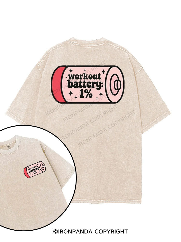 WORKOUT BATTERY 1% printed Gym Shirt