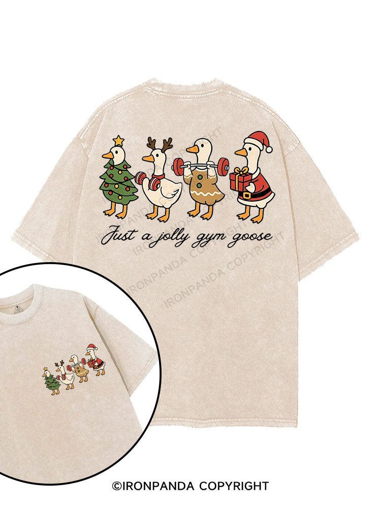 JUST A JOLLY GYM GOOSE printed Gym Shirt