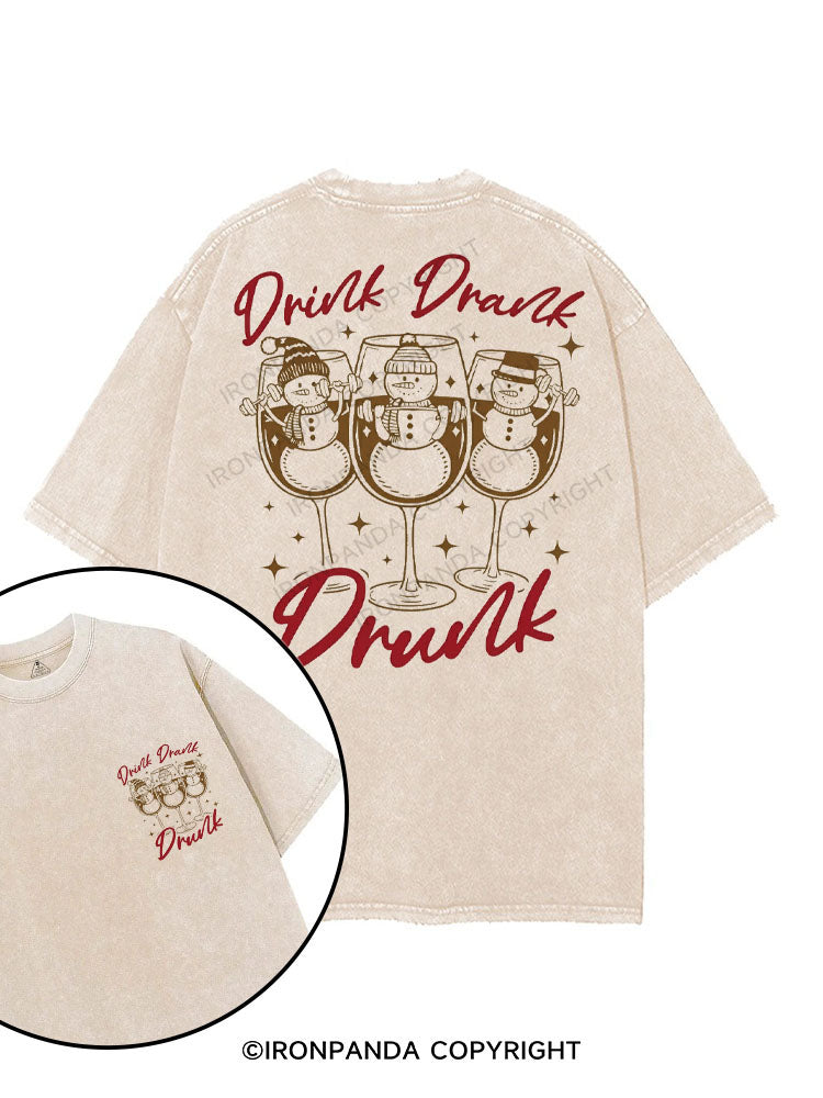 DRINK DRANK DRUNK printed Gym Shirt