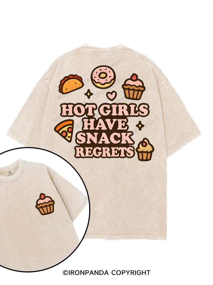 HOT GIRLS HAVE SNACK REGRETS printed Gym Shirt