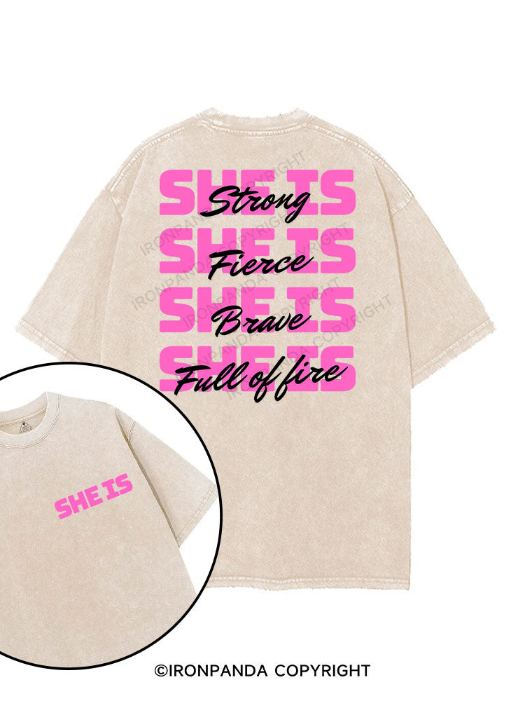 SHE IS printed Gym Shirt