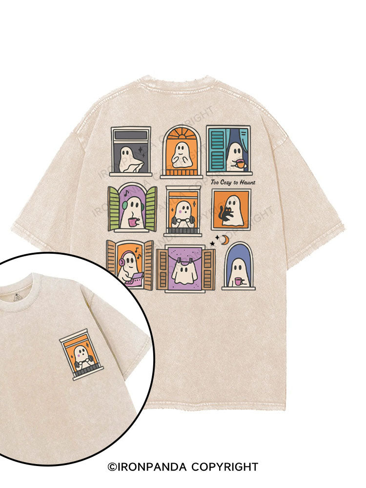 TOO COZY TO HAUNT printed Gym Shirt