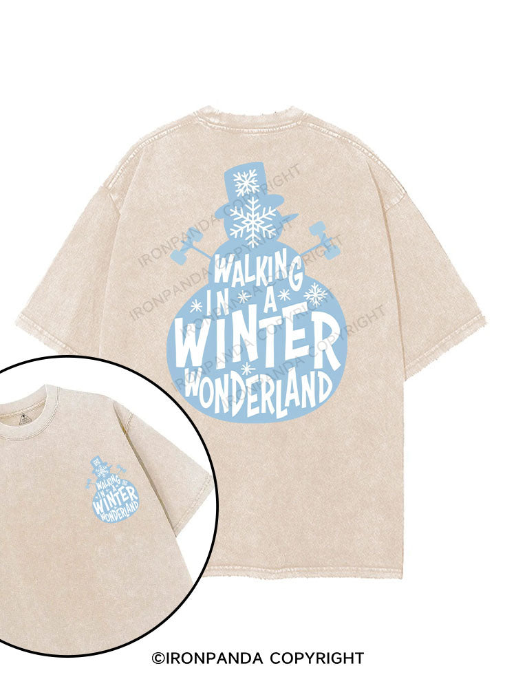 WALKING IN A WINTER WONDERLAND printed Gym Shirt