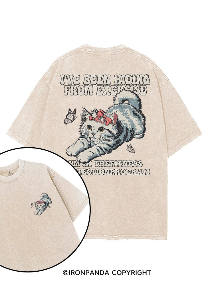 I'VE BEEN HIDING FROM EXERCISE printed Gym Shirt