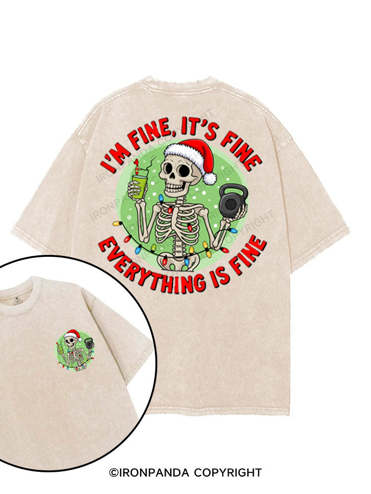 I'M FINE IT'S FINE EVERYTHING IS FINE printed Gym Shirt