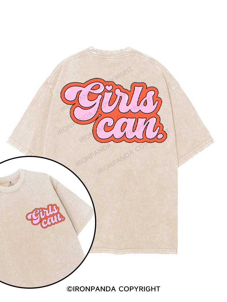 GIRLS CAN printed Gym Shirt