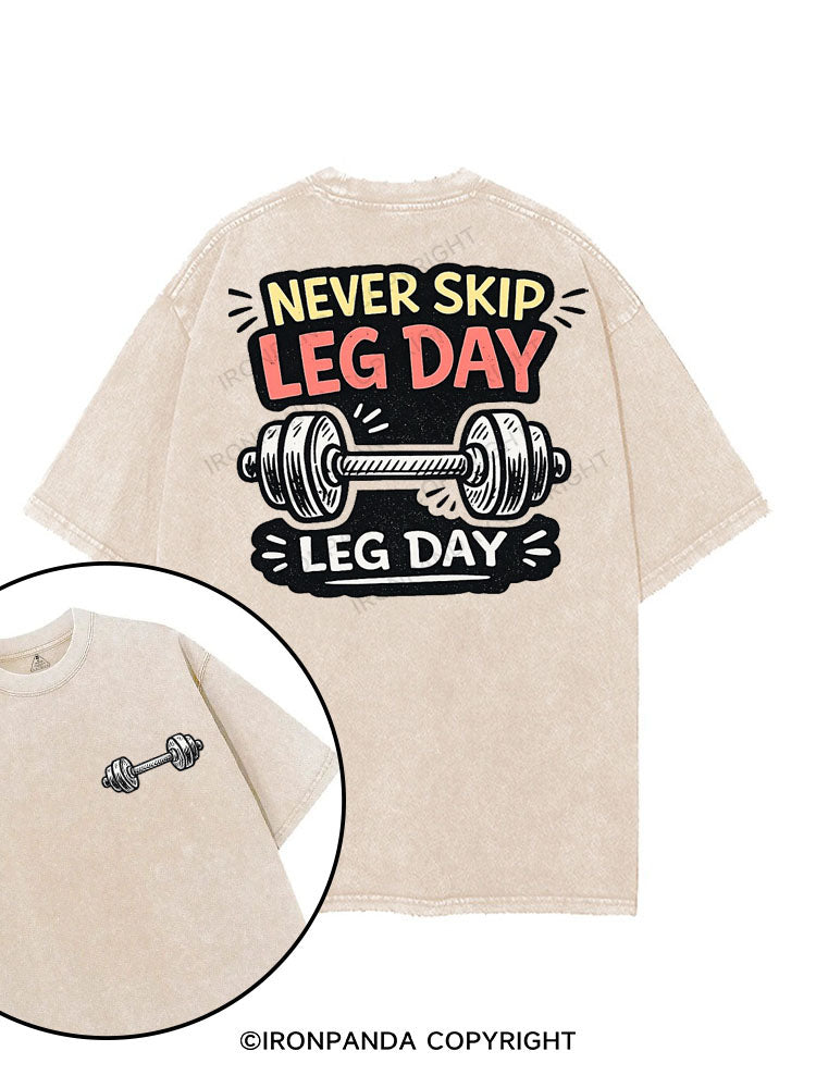 NEVER SKIP LEG DAY printed Gym Shirt