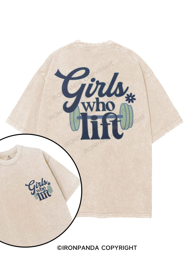 GIRLS WHO LIFT printed Gym Shirt