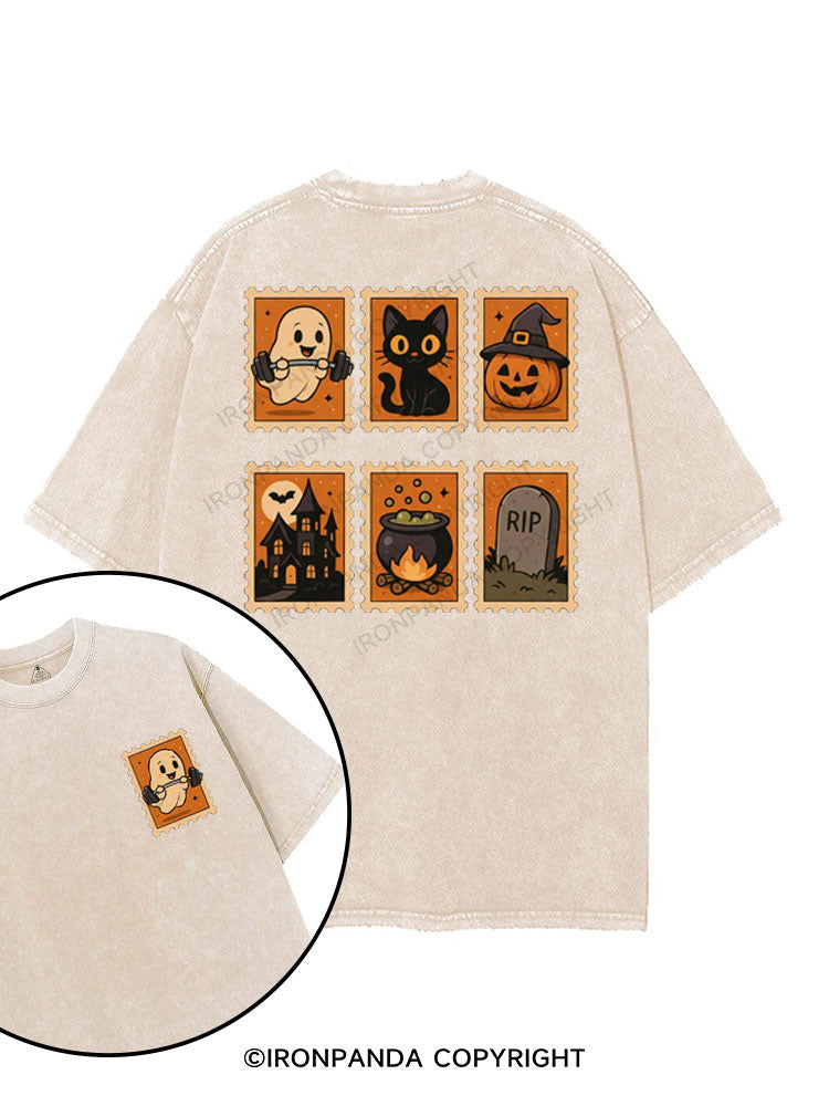 HALLOWEEN STAMPS printed Gym Shirt