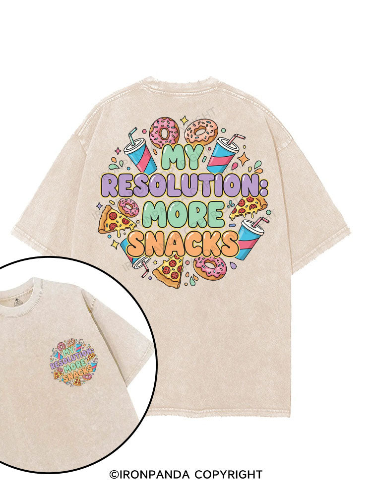 MY RESOLUTION MORE SNACKS printed Gym Shirt