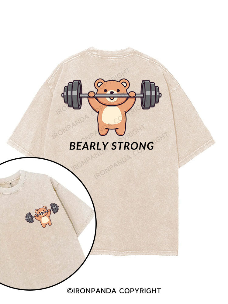 BEARLY STRONG printed Gym Shirt