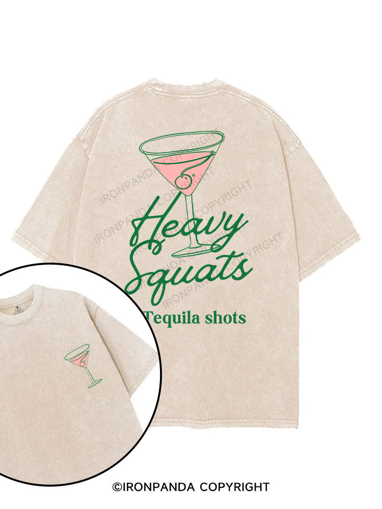 HEAVY SQUATS TEQUILA SHOTS printed Gym Shirt