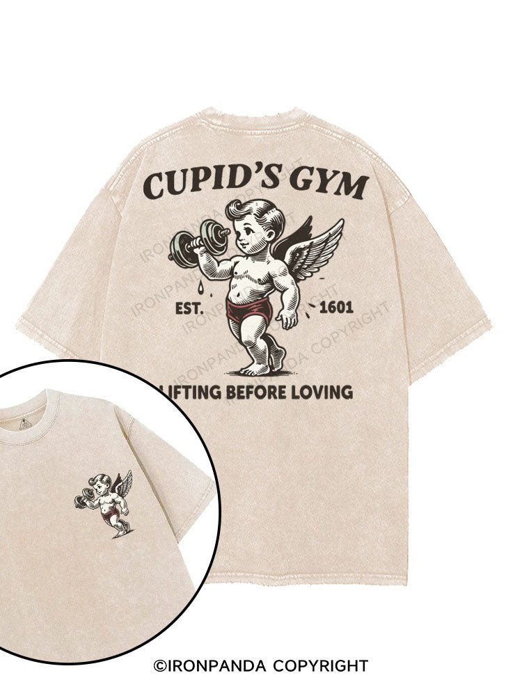 CUPID'S GYM LIFTING BEFORE LOVING printed Gym Shirt