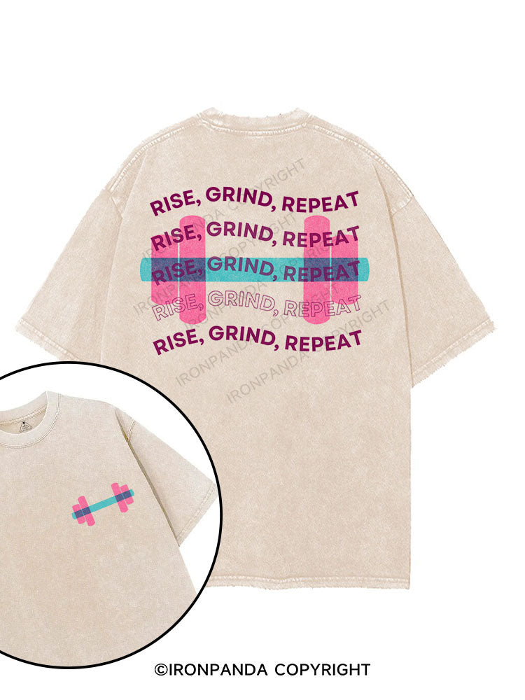 RISE, GRIND, REPEAT printed Gym Shirt