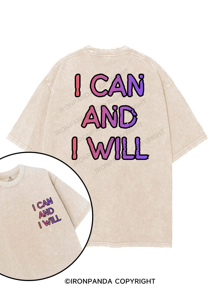I CAN AND I WILL printed Gym Shirt