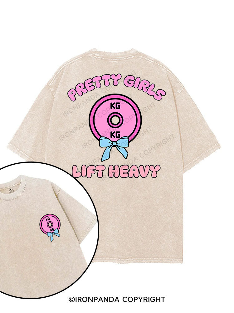 PRETTY GIRLS LIFT HEAVY printed Gym Shirt