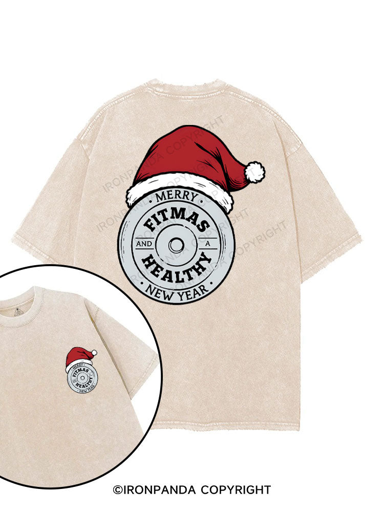 MERRY FITMAS AND A HEALTHY NEW YEAR printed Gym Shirt