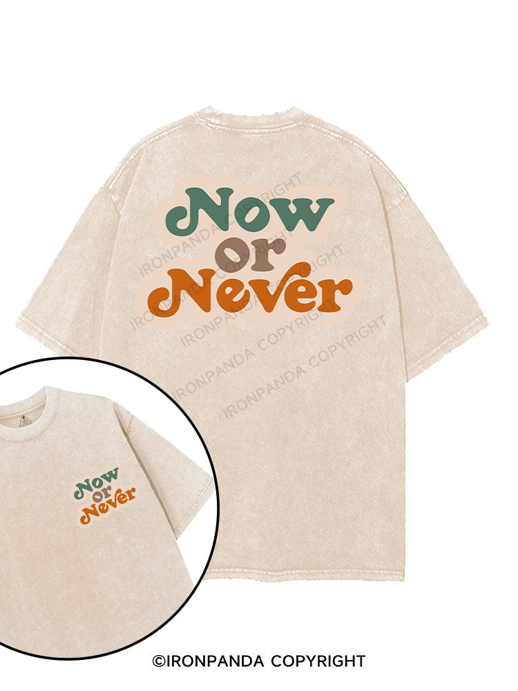 NOW OR NEVER printed Gym Shirt