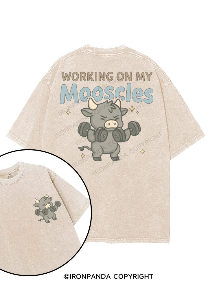 working on my mooscles printed Gym Shirt