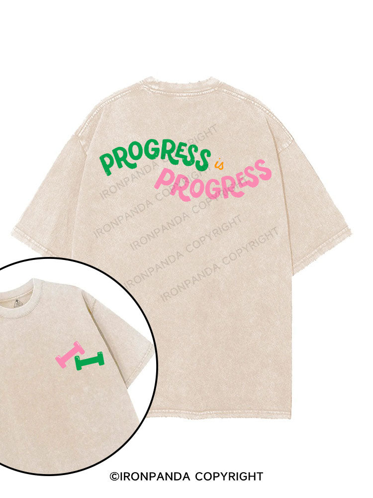 PROGRESS IS PROGRESS printed Gym Shirt