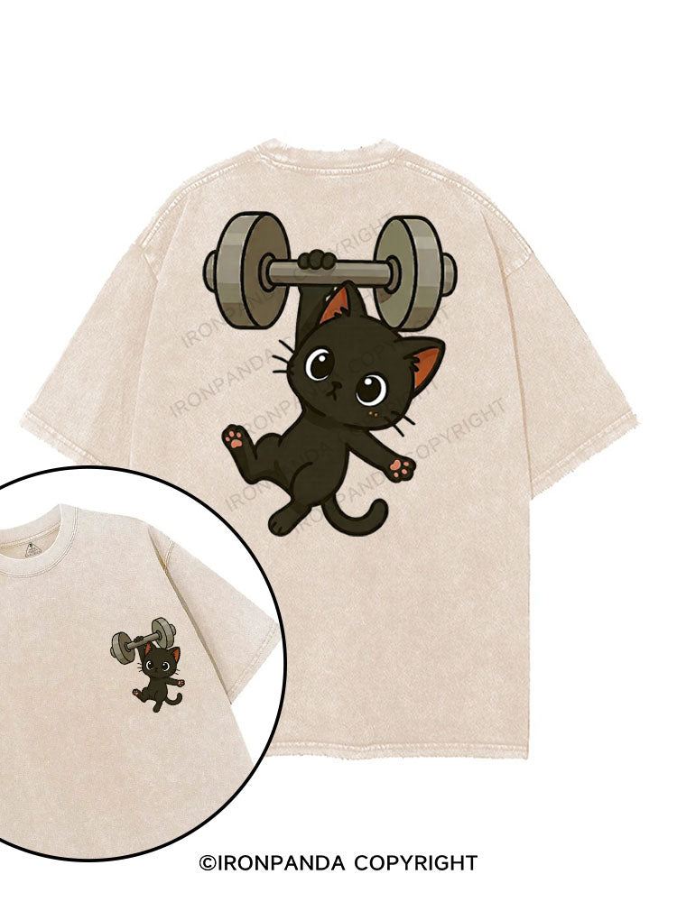 MEOW MUSCLE printed Gym Shirt