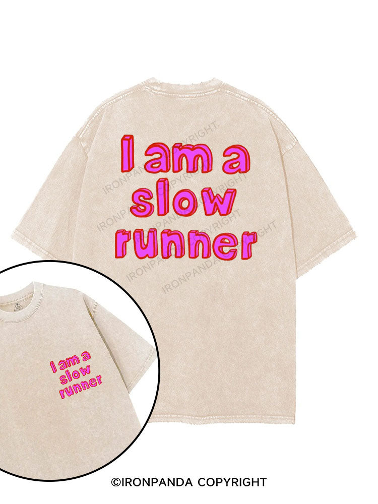 I AM A SLOW RUNNER printed Gym Shirt