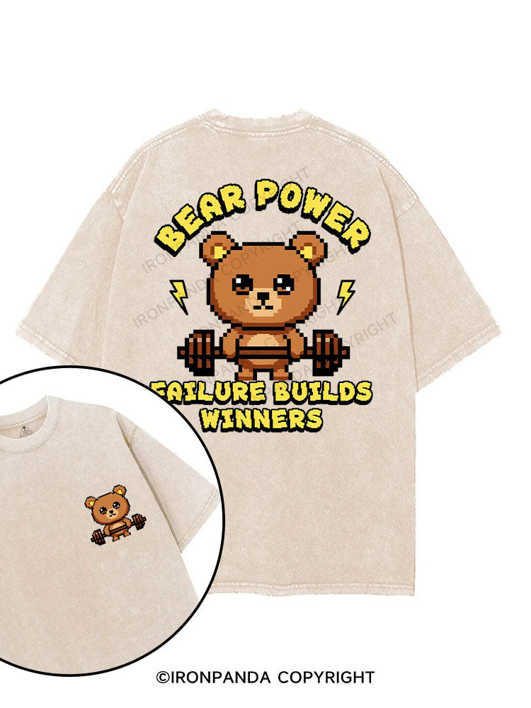 BEAR POWER FAILURE BUILDS WINNERS printed Gym Shirt