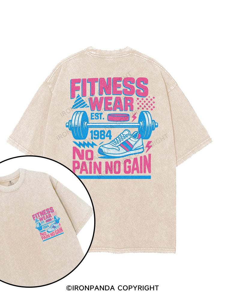 FITNESS WEAR NO PAIN NO GAIN printed Gym Shirt