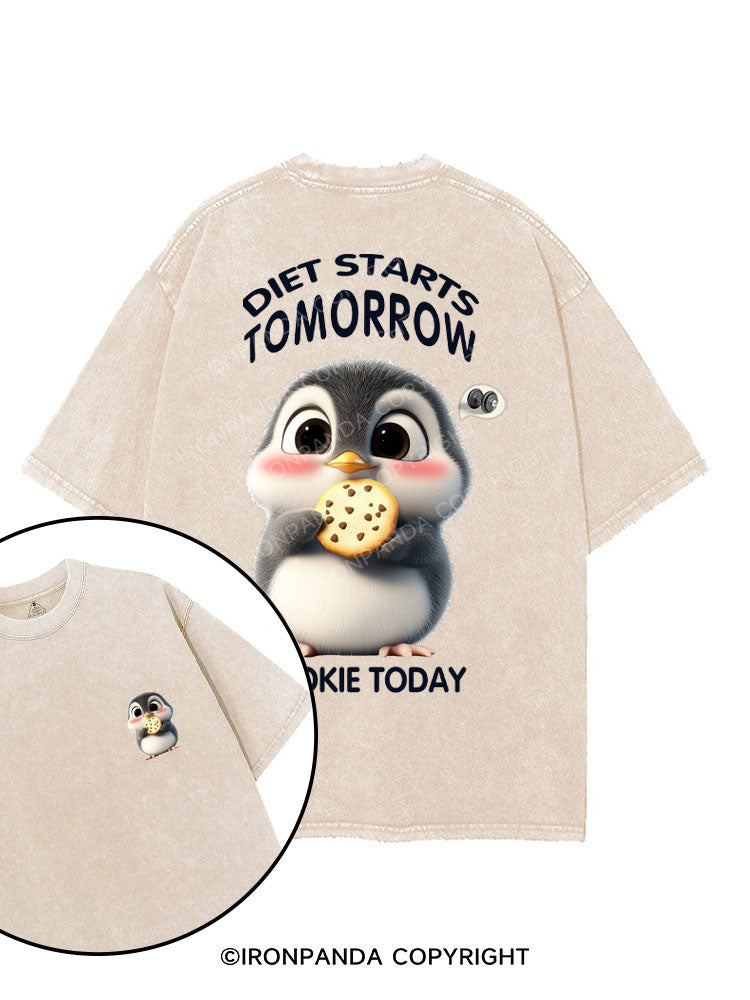 DIET STARTS TOMORROW COOKIE TODAY printed Gym Shirt