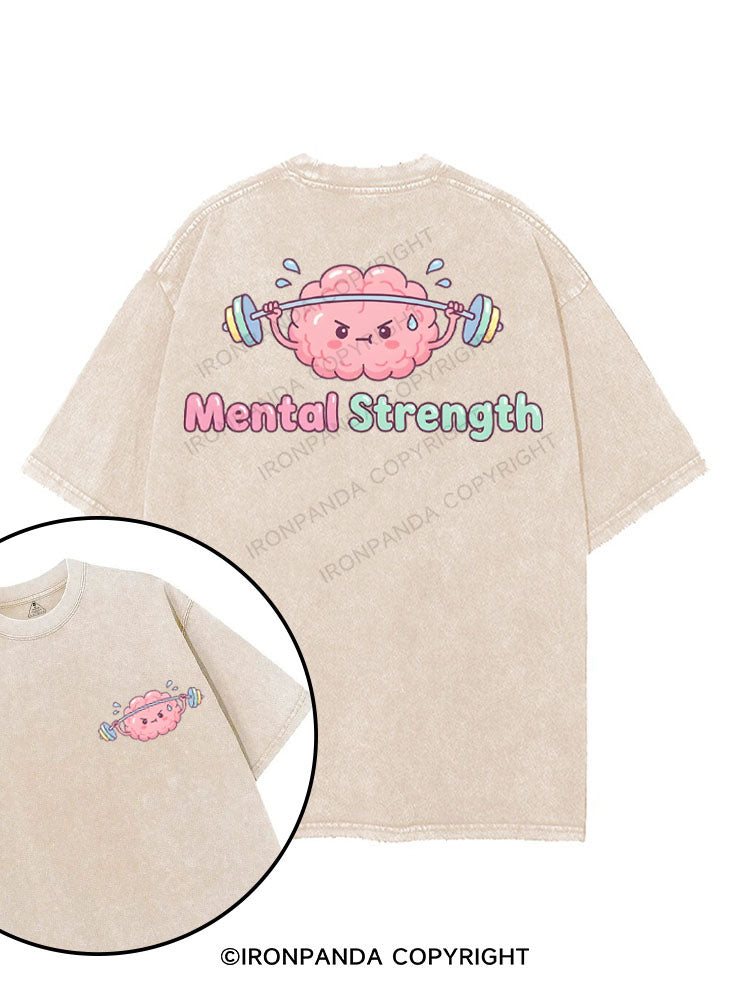 MENTAL STRENGTH printed Gym Shirt