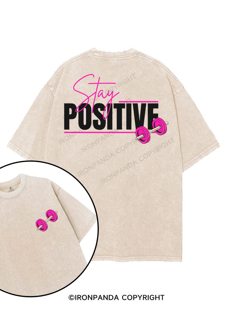 STAY POSITIVE printed Gym Shirt