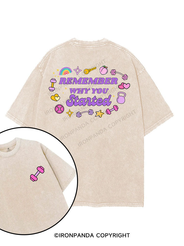 REMEMBER WHY YOU STARTED printed Gym Shirt