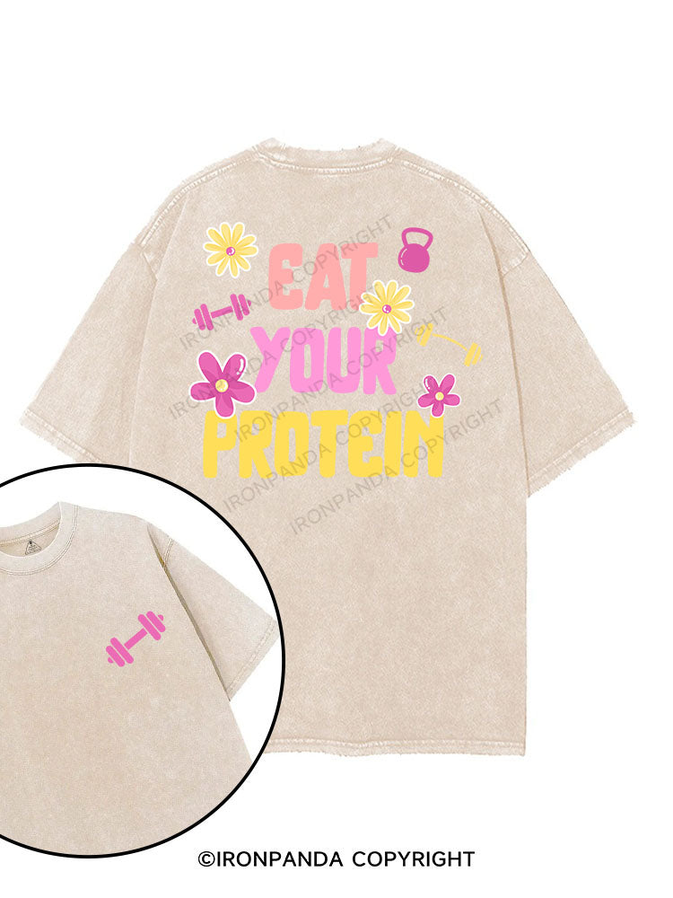 EAT YOUR PROTEIN printed Gym Shirt