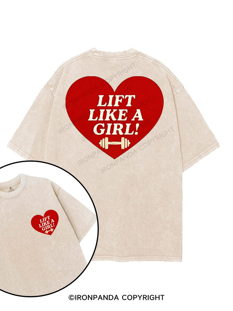 LIFT LIKE A GIRL printed Gym Shirt