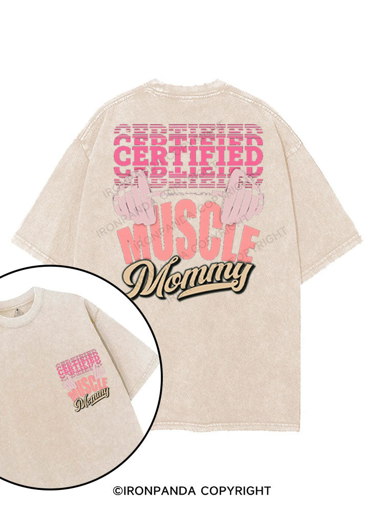 CERTIFIED MUSCLE MOMMY printed Gym Shirt