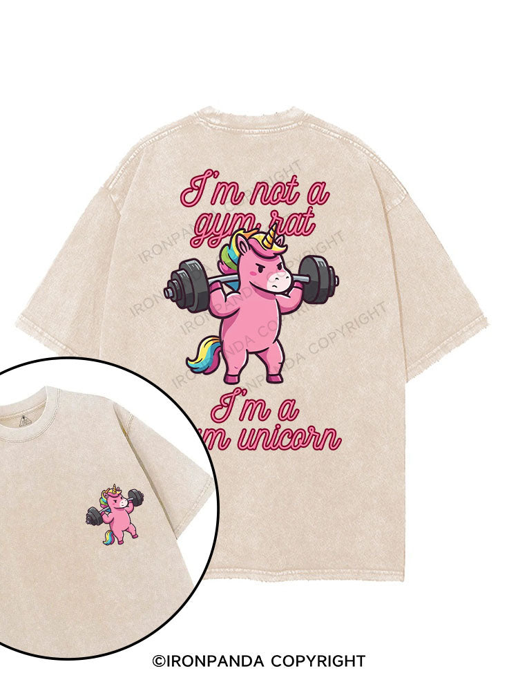 I'M NOT A GYM RAT I'M A GYM UNICORN printed Gym Shirt