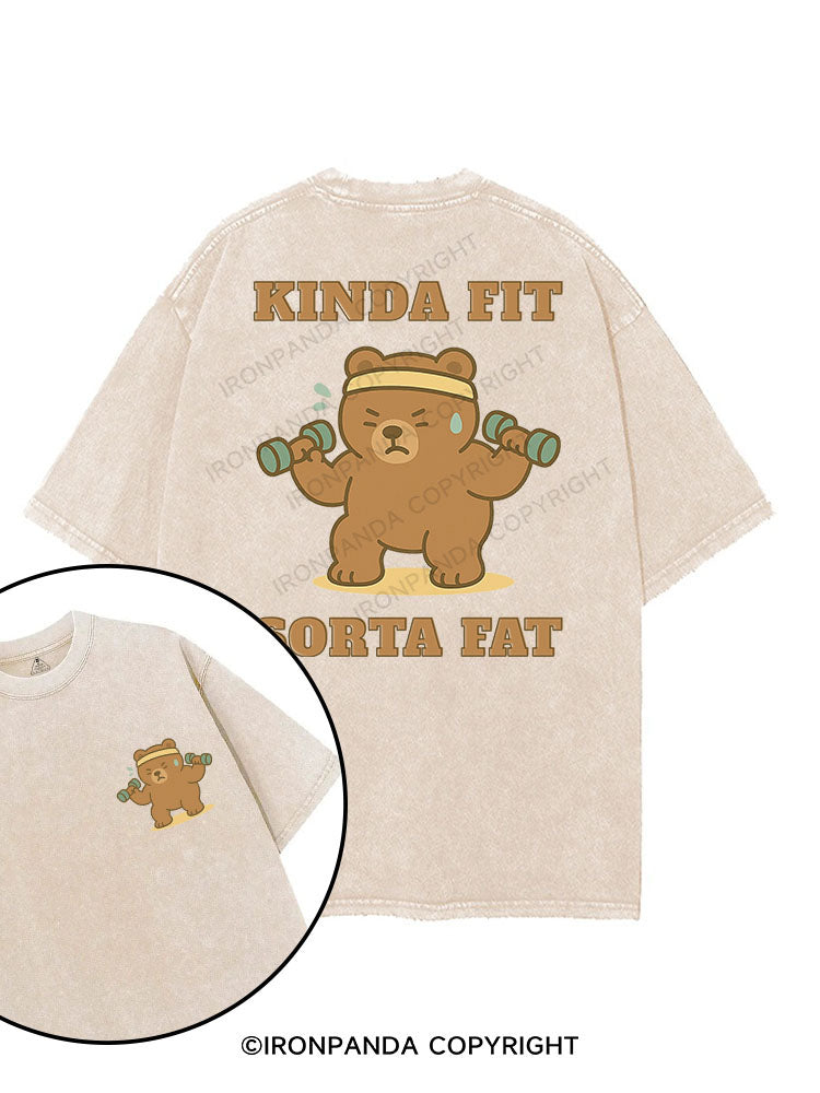 KINDA FIT SORTA FAT printed Gym Shirt