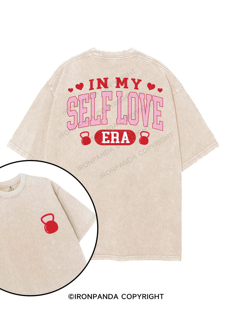 IN MY SELF LOVE ERA printed Gym Shirt